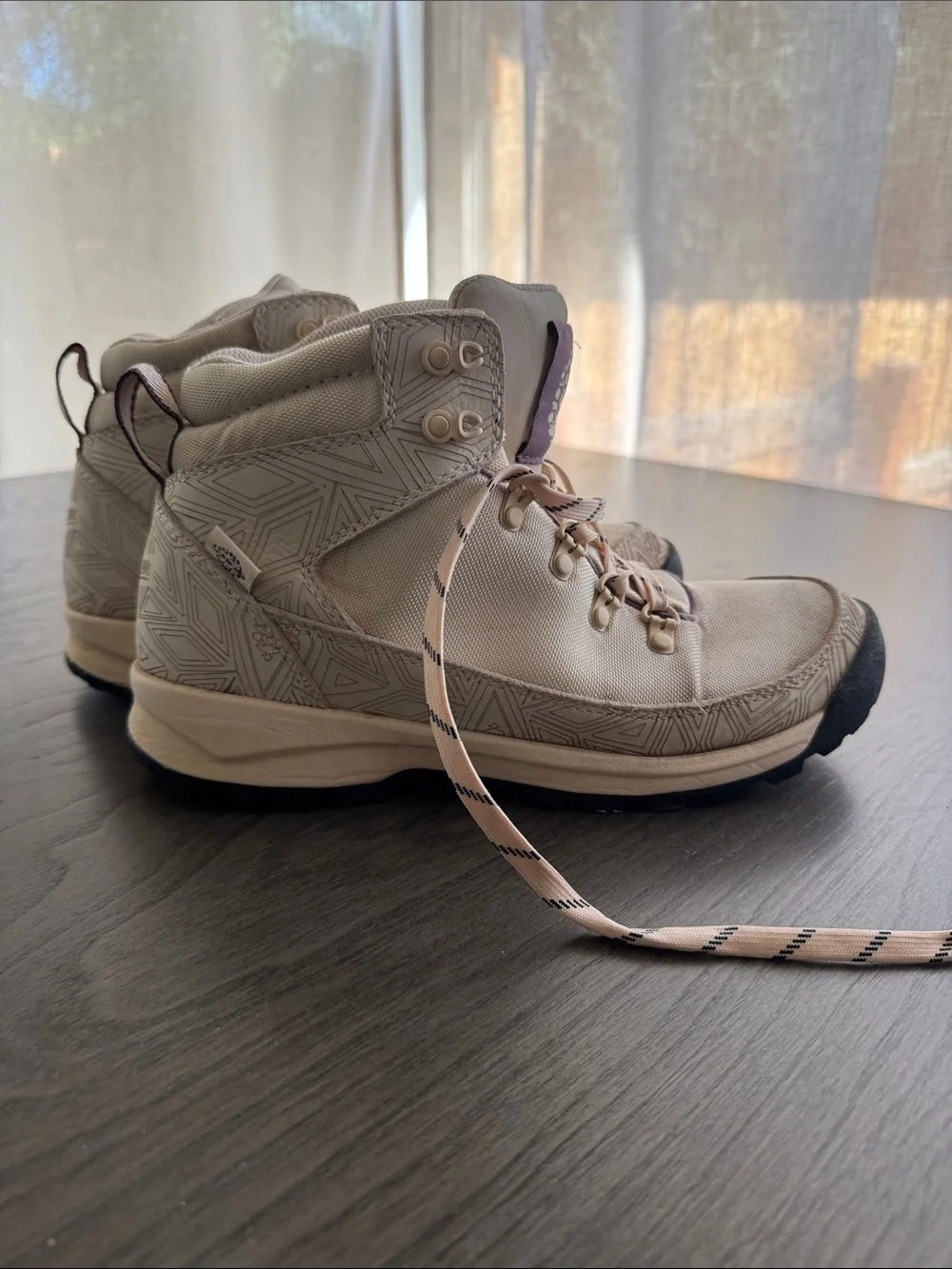 Danner Free People Women's Beige Hiking Boots with Purple Accents